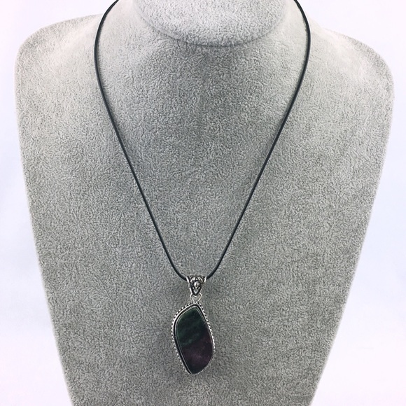 Ruby in Zoisite Stone Pendant Necklace - Picture 2 of 9